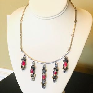 Unique Funky Silver Vintage Modernist Necklace